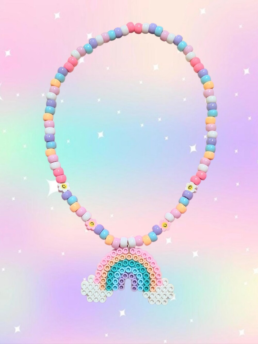 Pastel Rainbow Kandi Necklace